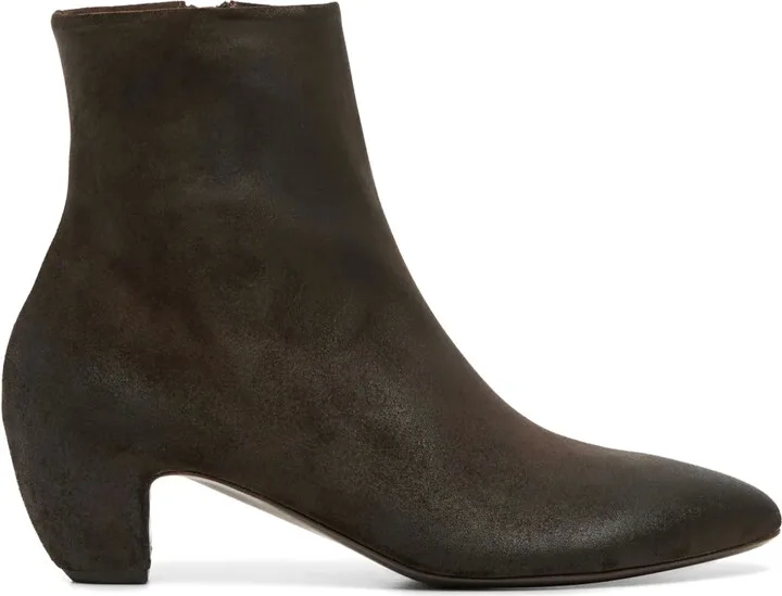 Pointed-Toe Suede Ankle Boots