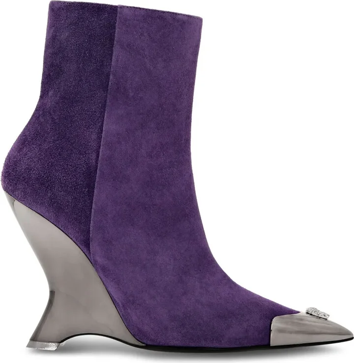 Pointed-Toe Suede Ankle Boots