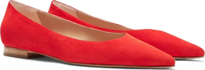 Pointed-Toe Suede Ballerina Shoes - Image 2