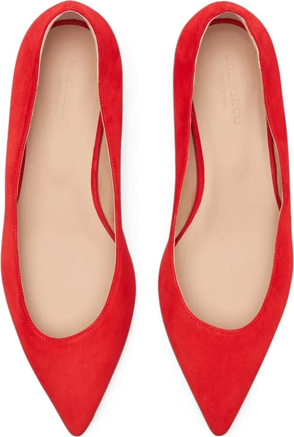 Pointed-Toe Suede Ballerina Shoes - Image 3