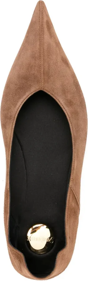 Pointed-Toe Suede Ballet Flats - Image 4