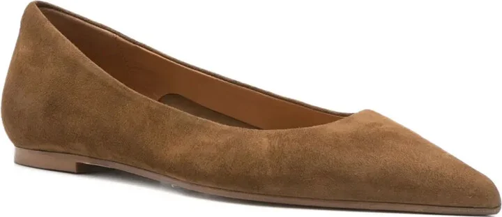 Pointed-Toe Suede Flat Pumps - Image 2