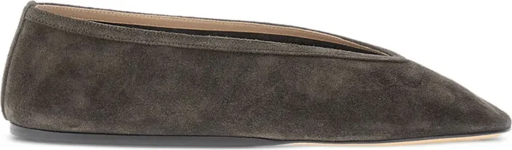 Pointed-Toe Suede Flats