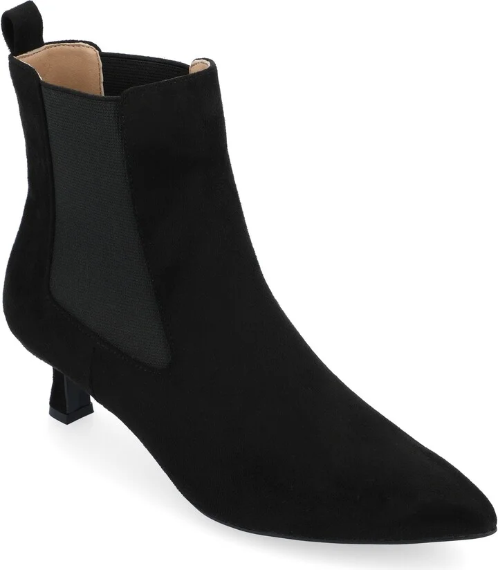 Pointed-Toe Vegan Leather Bootie