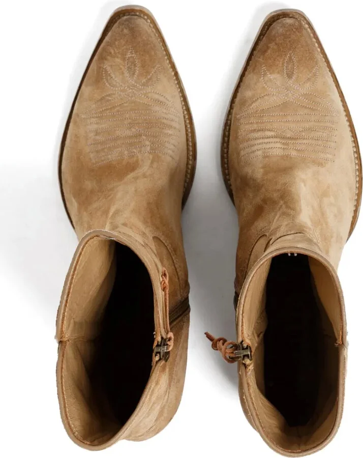 Pointed-Toe Western Suede Boots - Image 3