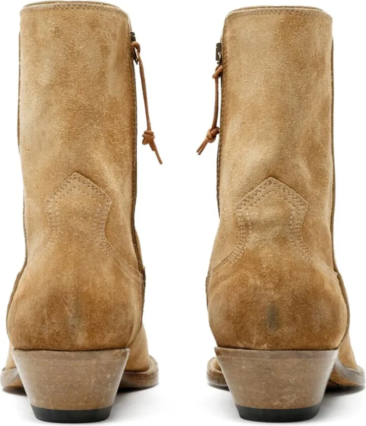 Pointed-Toe Western Suede Boots - Image 4