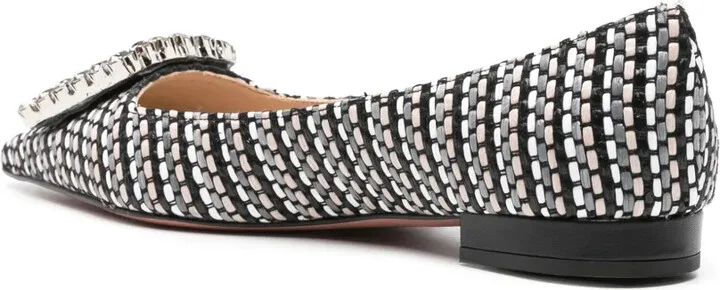 Pointed-Toe Woven Ballerina Shoes - Image 3