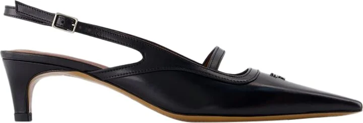 Pointy Sling Back - Maison Kitsune - Leather - Black