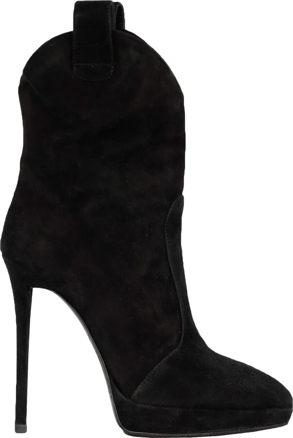 Pointy Suede Black Boots- '20s