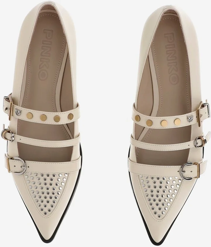 Pointy Toe Shoe With Leather Buckles - Image 2