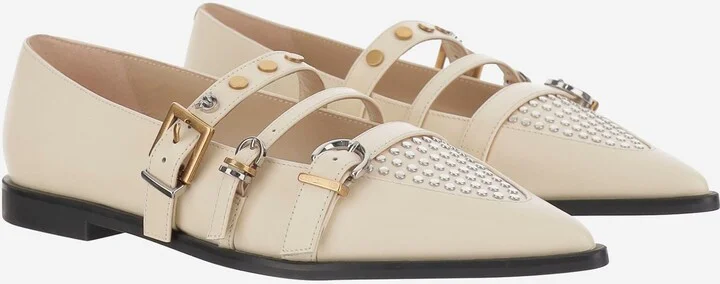 Pointy Toe Shoe With Leather Buckles - Image 3