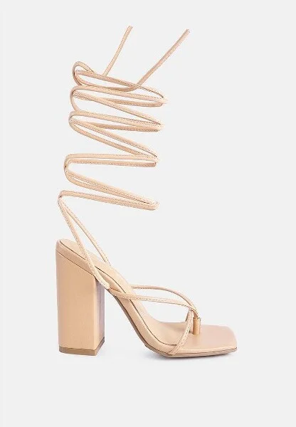 Pole Dance Lace Up Block Heel Sandals Women
