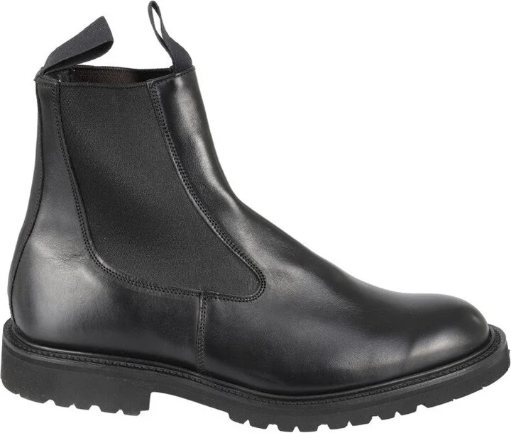 Polished Black Leather Ankle Boot