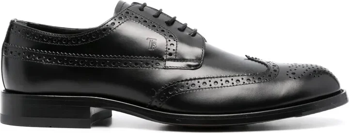 Polished-Finish Lace-Up Brogues