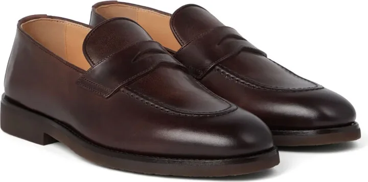Polished-Finish Leather Loafers - Image 2