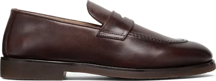 Polished-Finish Leather Loafers