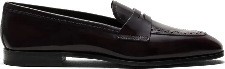 Polished-Finish Leather Loafers