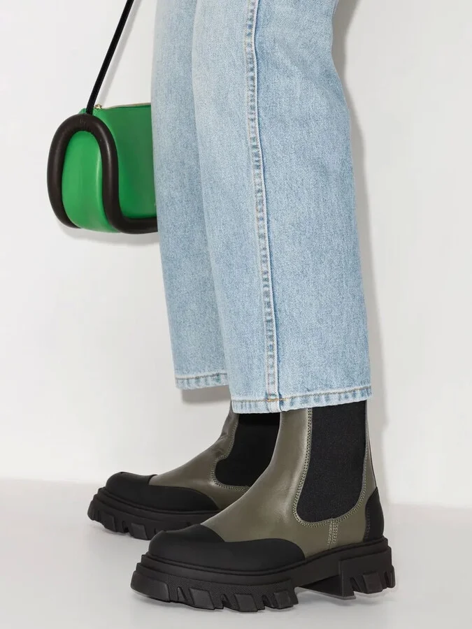 Polished-Finish Ridged-Sole Boots - Image 3