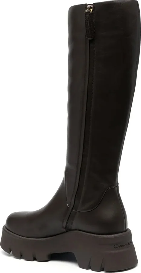 Polished-Finish Ridged-Sole Boots - Image 3