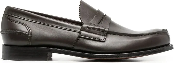 Polished-Finish Round-Toe Loafers