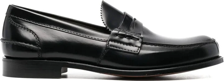 Polished-Finish Round-Toe Loafers
