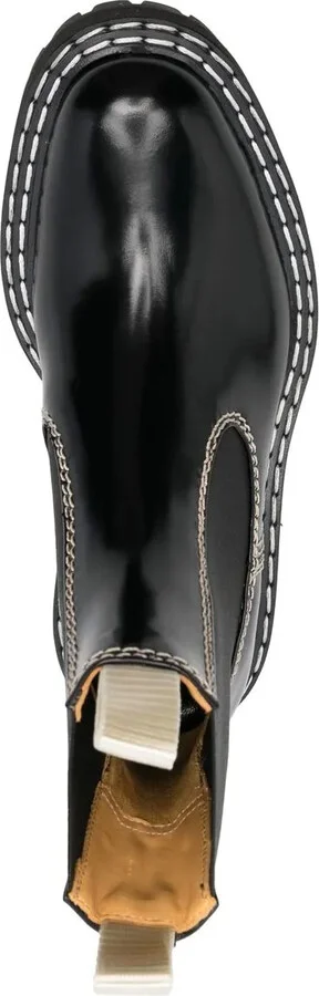 Polished Leather Chelsea Boots - Image 4