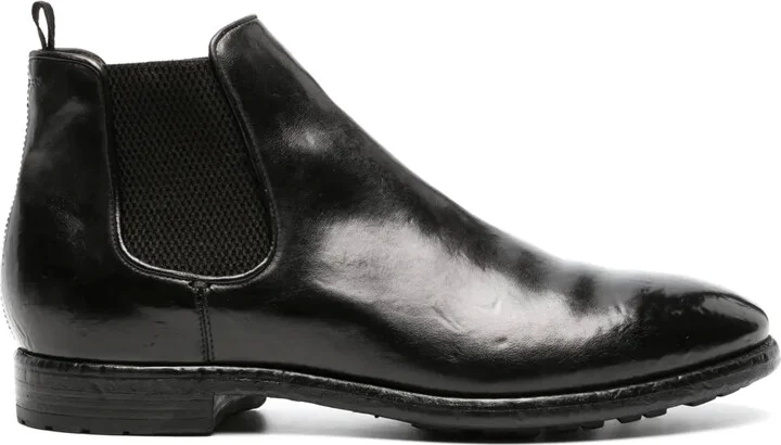 polished leather Chelsea boots
