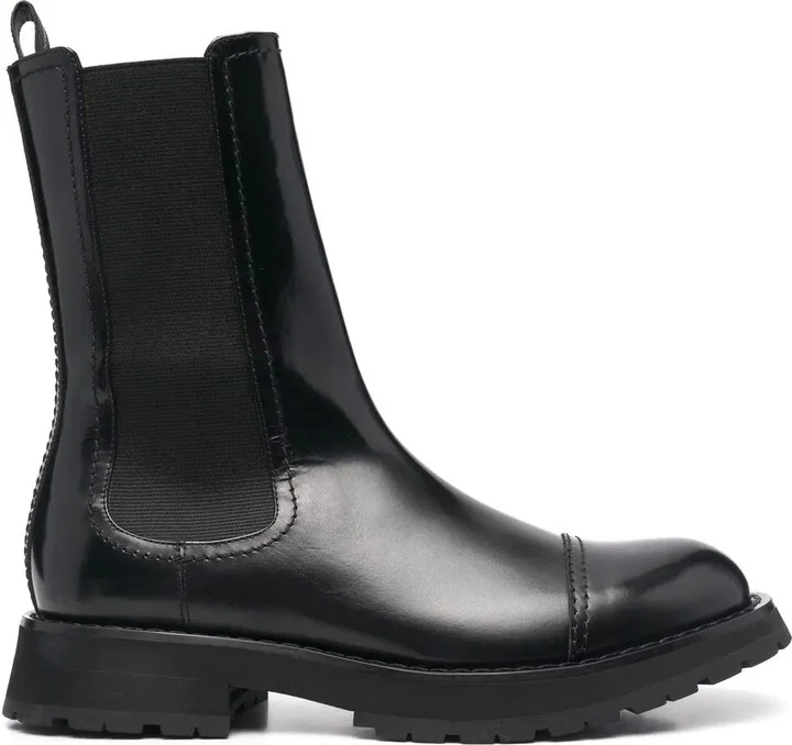 polished leather Chelsea boots