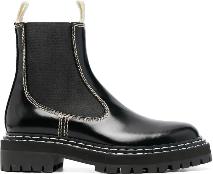 Polished Leather Chelsea Boots