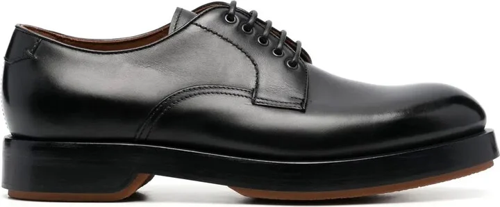 polished-leather Derby shoes