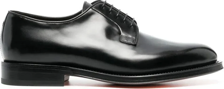 polished-leather Derby shoes