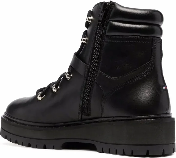 Polished Leather Flat Boots - Image 3