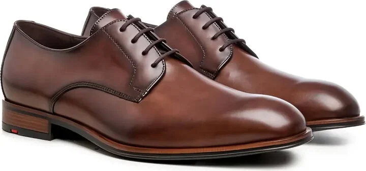 Polished Leather Lace-Up Shoes - Image 5