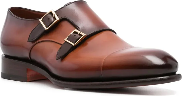 Polished Leather Monk Shoes - Image 2