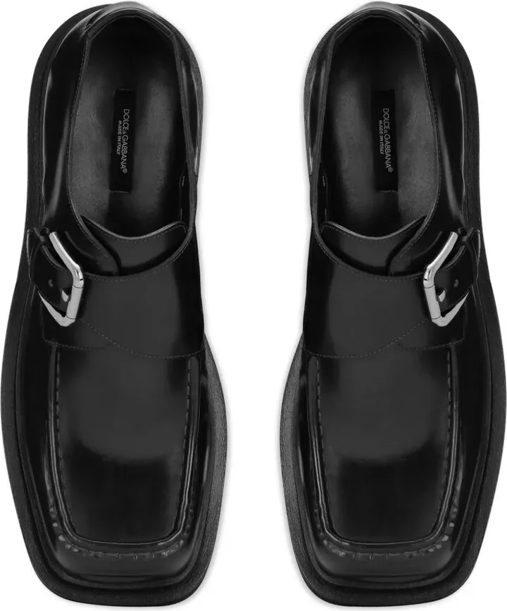 Polished Leather Monk Shoes - Image 4