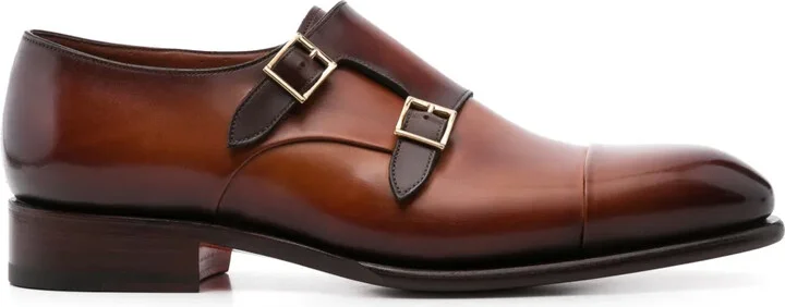Polished Leather Monk Shoes