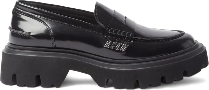 Polished Leather Penny Loafers
