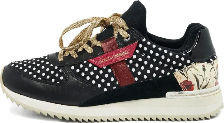 Polka-Dot Floral Sneakers