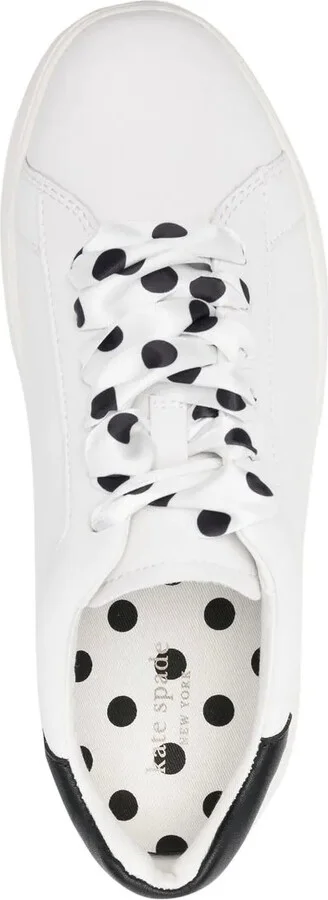 Polka-Dot Lace Leather Sneakers - Image 4
