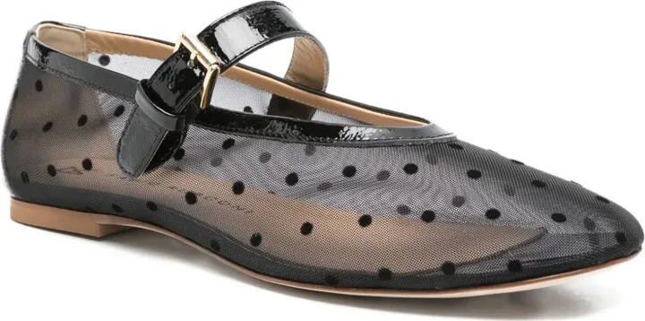 Polka-Dot Mesh Ballet Flats - Image 2