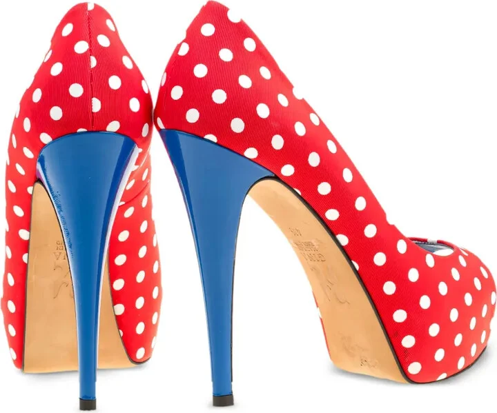 Polka-Dot Open-Toe Platform Heels - Image 4