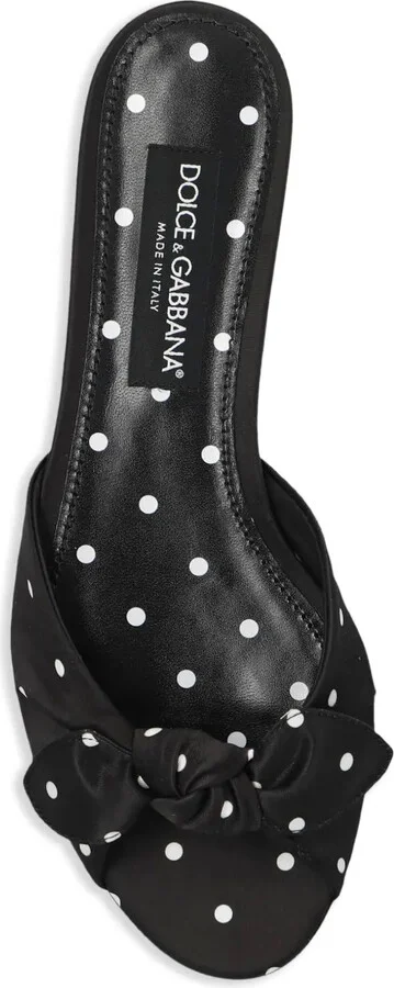 Polka Dot-Print Satin Slides - Image 4
