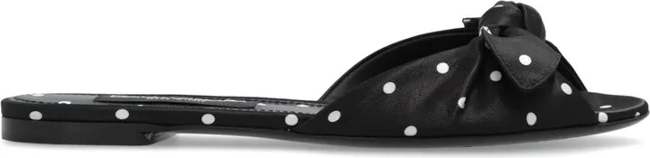 Polka Dot-Print Satin Slides