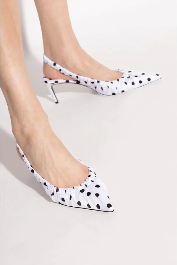 Polka Dot-Print Slingback Pumps - Image 2
