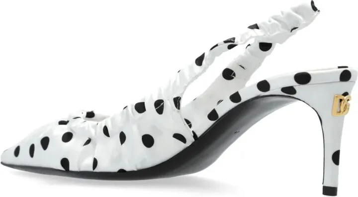 Polka Dot-Print Slingback Pumps - Image 5