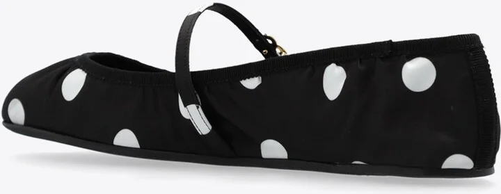 Polka Dot Printed Satin Ballet Flats - Image 2
