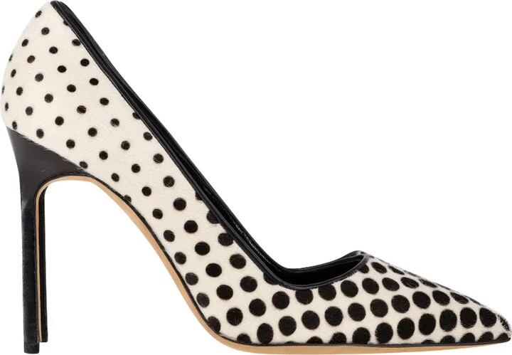 Polka Dot Pumps in Black and White Pony Hair