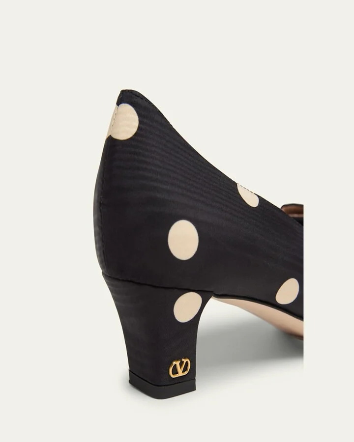 Polka Dot Satin Bow Pumps - Image 4