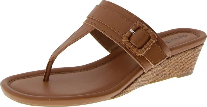 Pollieer Womens Slip On Comfort T-Strap Sandals