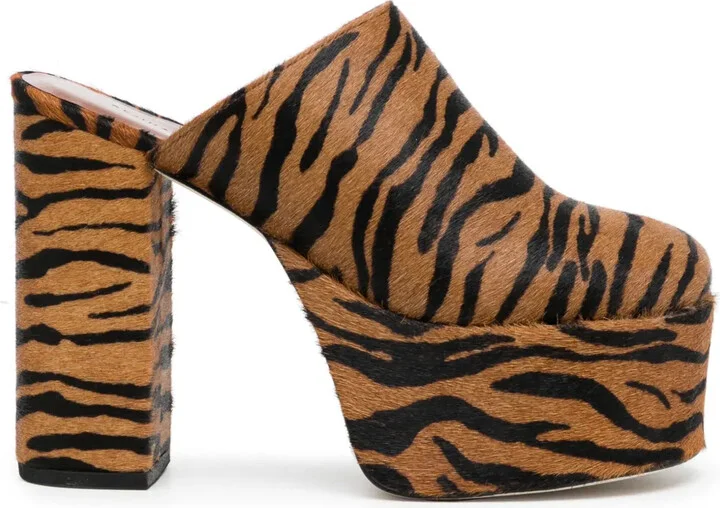 Polly animal-print platform mules